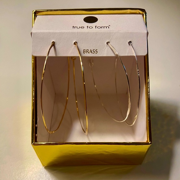 true to form Exaggerated Hoop Earrings in Gold and Silver - Picture 1 of 8